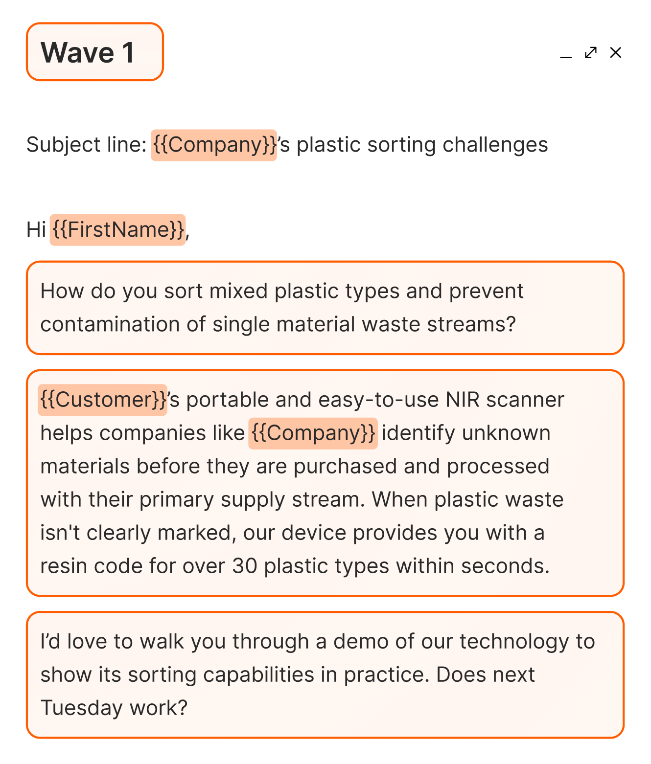 Example #1 of a cold email template
