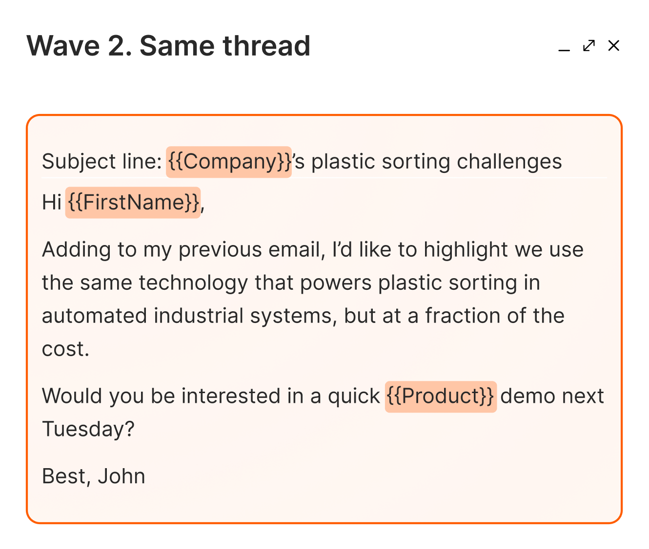 Example #2 of a cold email template